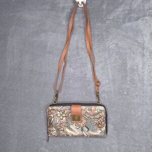 Sakroots Floral Crossbody Wallet Clutch Adjustable Removable Strap Compartments